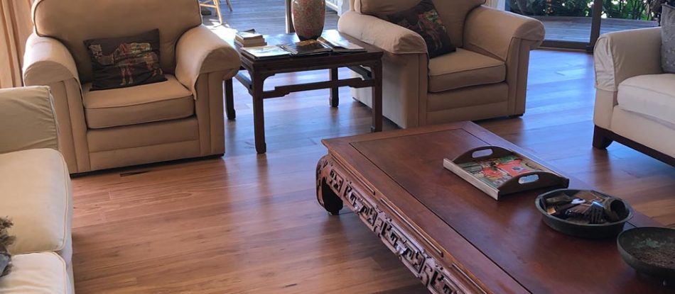 Blackbutt Brushedmatt Floor With Furniture — Timber Floors In Central Coast, NSW