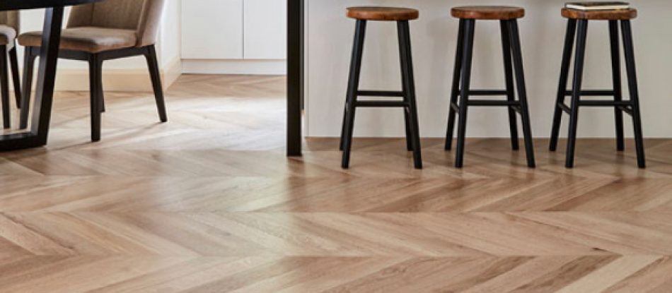 Champagne Chevron Oak Flooring — Timber Floors In Central Coast, NSW