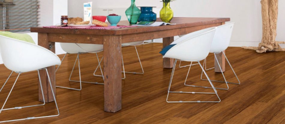 Bamboo Flooring With Coffee Floating Flooring — Timber Floors In Central Coast, NSW